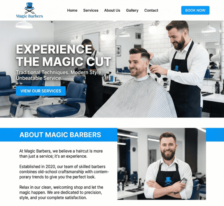 Magic Barbers' Website